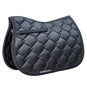 EQUINEWAVE Embossed All Purpose Saddle Pad, Cooling Performance Lining, Contoured Fit, Textured Design for English Riding(Black)