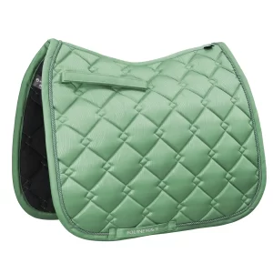 EQUINEWAVE Embossed Satin Saddle Pad - Cooling Moisture-Wicking Lining, Shock-Absorbing Comfort, Contoured Fit for Dressage Riding(SAGE GREEN)
