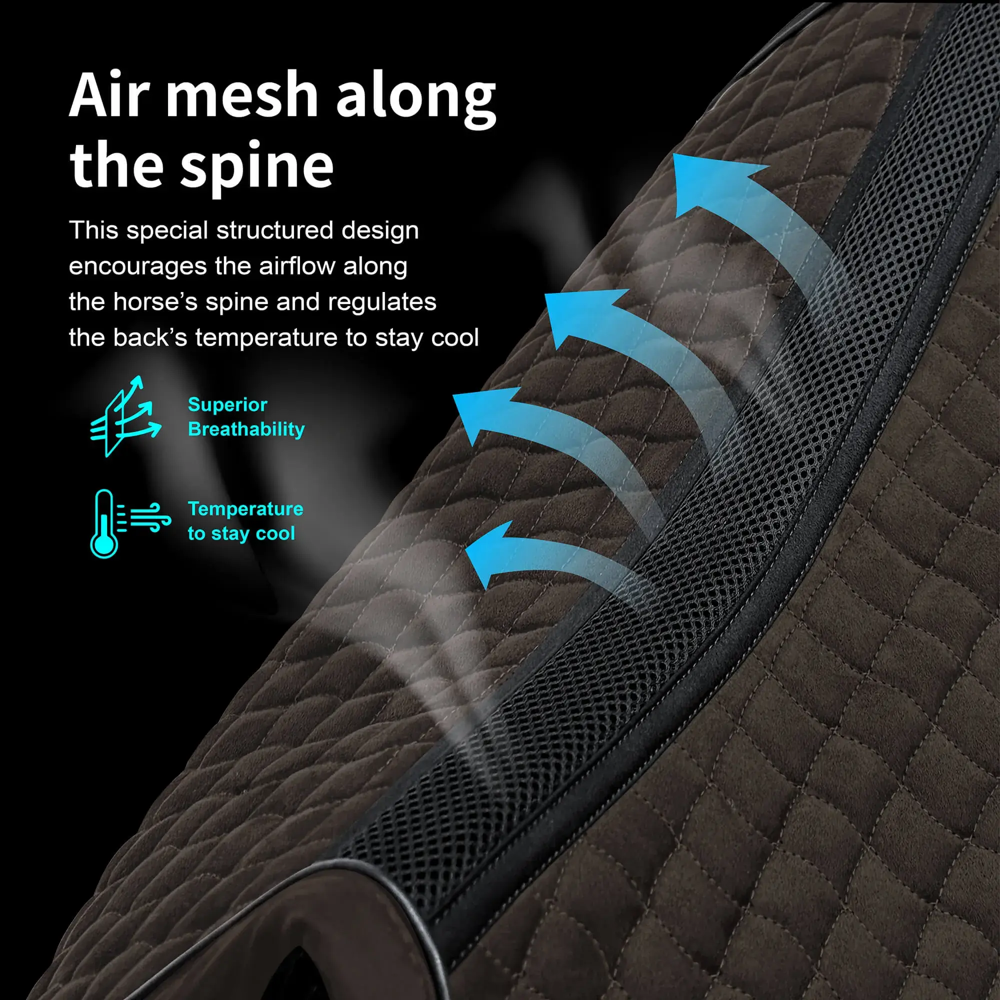 EQUINEWAVE Dressage Saddle Pad, Aria Soft-Suede Surface, New Level of Closeness, Stay-Cool Tech, Easy Care - Image 2