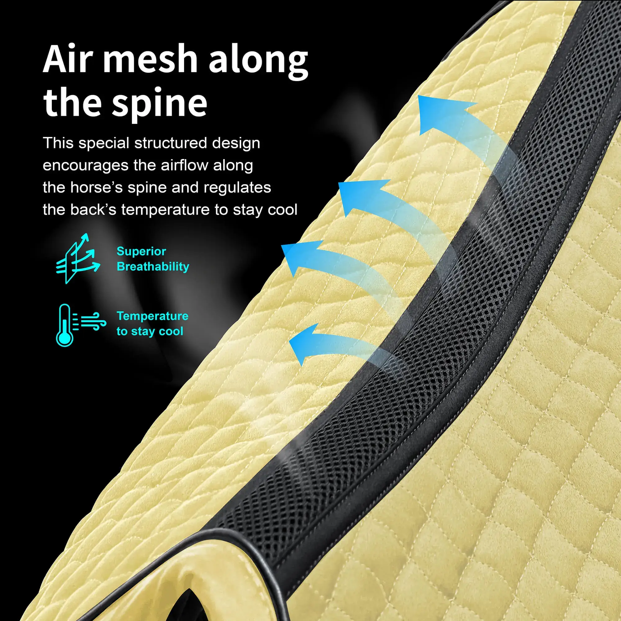 EQUINEWAVE Dressage Saddle Pad, Aria Soft-Suede Surface, New Level of Closeness, Stay-Cool Tech, Easy Care - Image 2