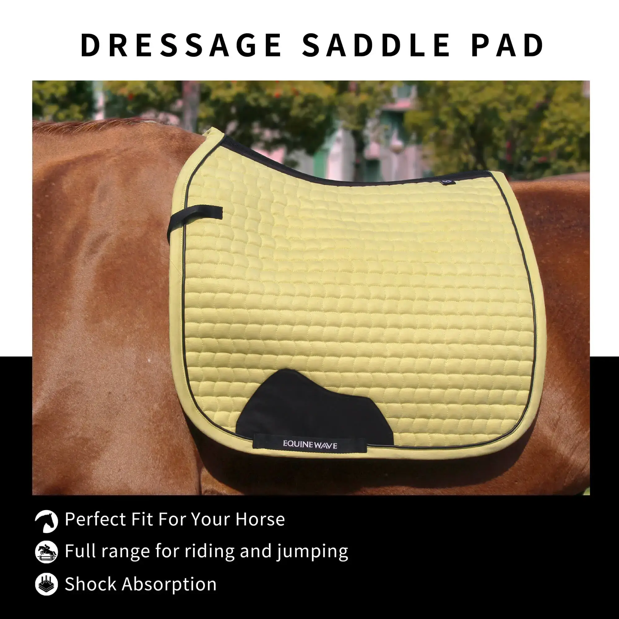 EQUINEWAVE Dressage Saddle Pad, Aria Soft-Suede Surface, New Level of Closeness, Stay-Cool Tech, Easy Care - Image 3